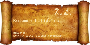 Kelemen Liliána névjegykártya
